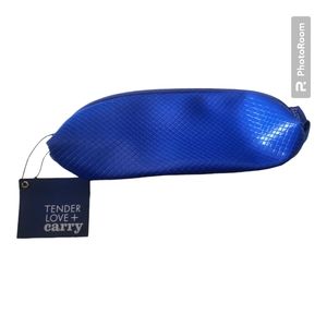 Royal Blue Cylinder Round Cosmetic Makeup Bag